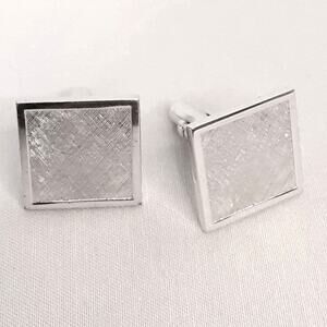 💎Dante Cuff Links Brushed Silver Tone Squares